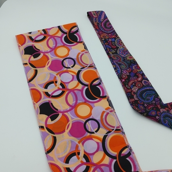 TWO vintage 70's hair/neck scarves - Picture 4 of 7